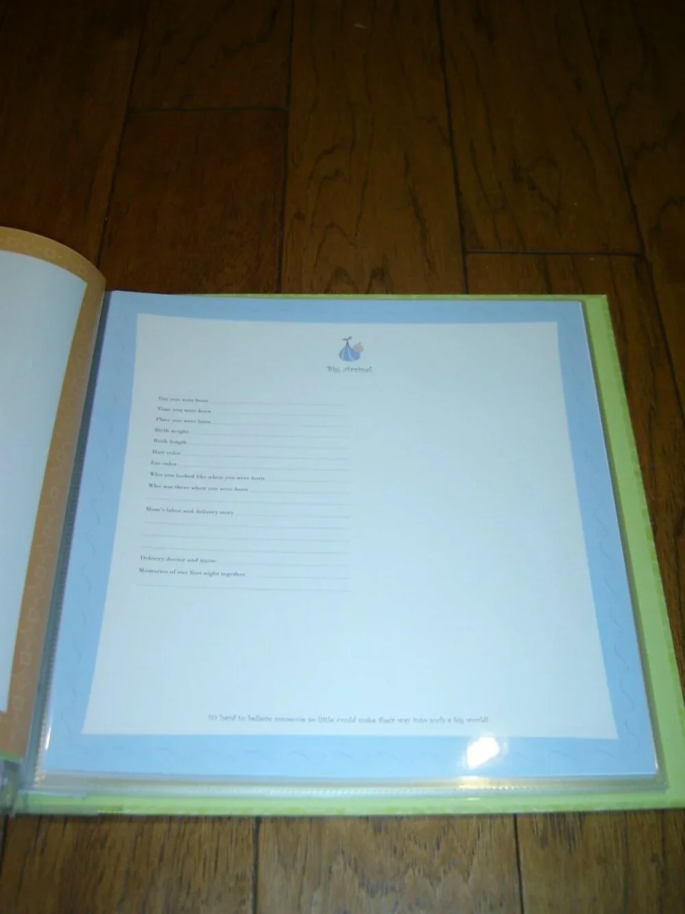 Aimee J Baby Days Memory Album Scrapbook, Green, NIB
